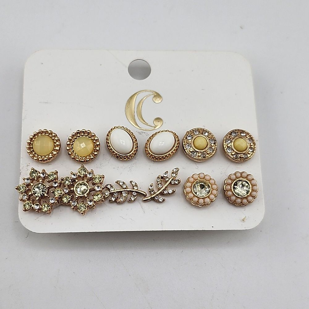 Nwt Charming‎ Charlie Earrings Set Yellow Green White